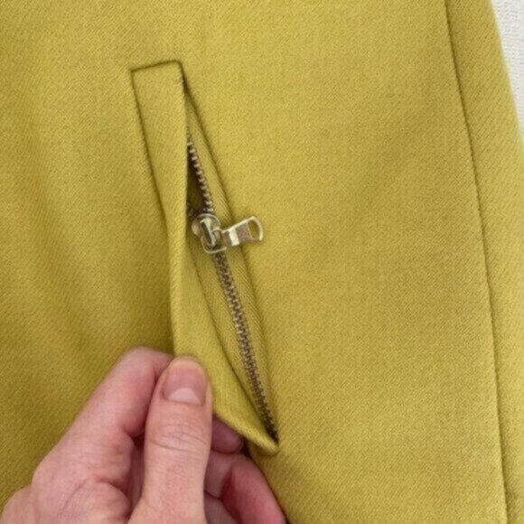 J. Crew Citron Yellow Zip Pocket Wool Mini Pencil Skirt - Picture 13 of 16